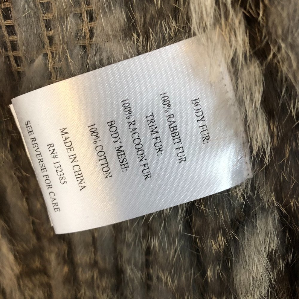 Genuine rabbit fur vest - Love Token - Picture 3 of 3